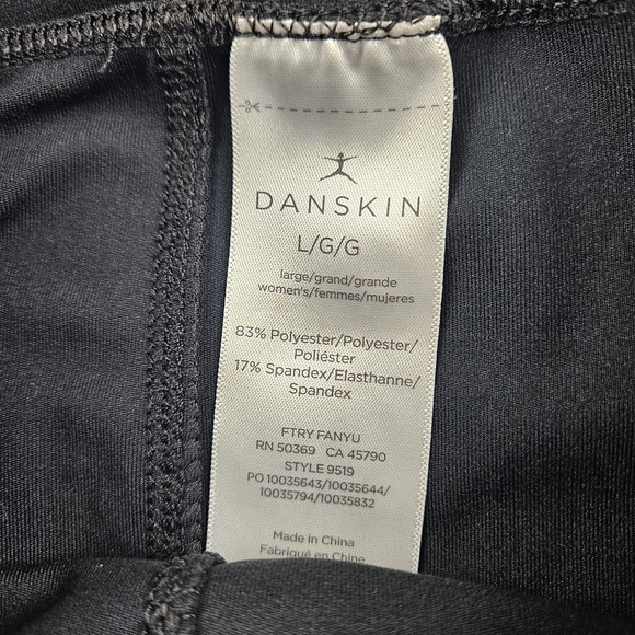 Danskin 7/8 Zip Pocket Legging Black Large - Picture 5 of 7